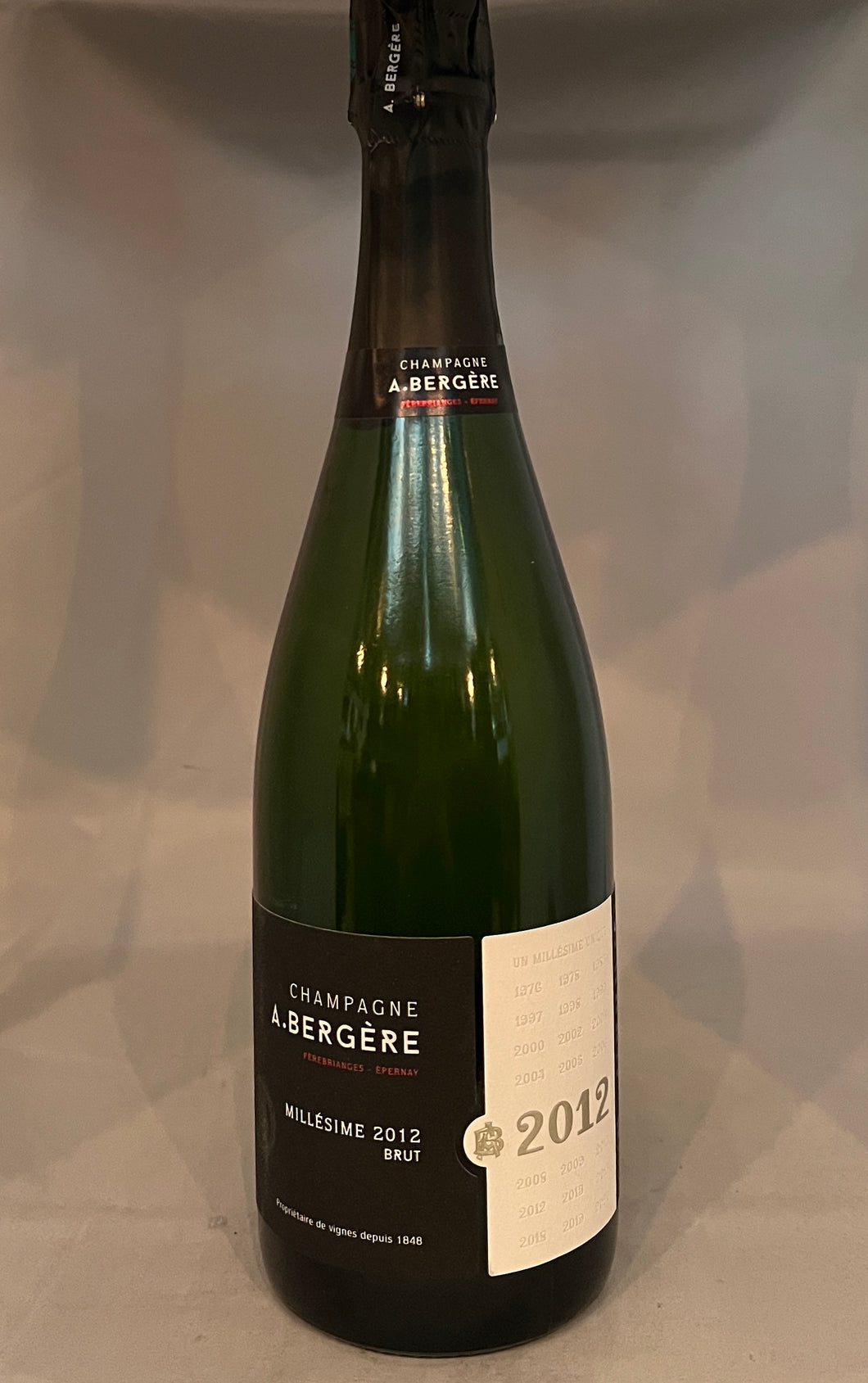Champagne A. Bergere Millesime 2012 Brut