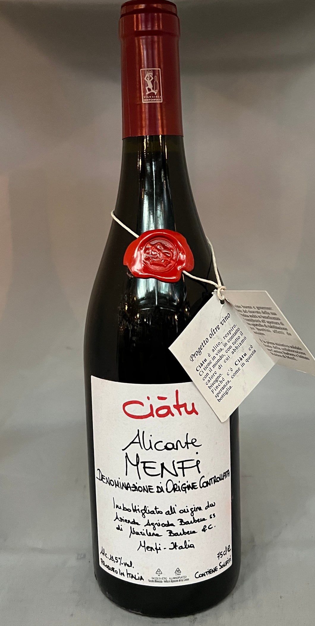 Cantine Barbera Ciatu Alicante 2018, Menfi, Sicily