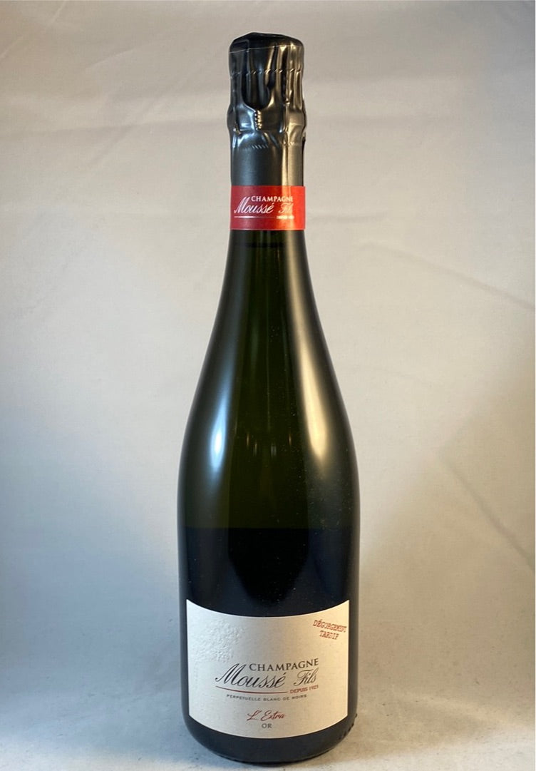 Champagne Mousse Fils Perpetuelle Blanc de Noirs L’Extra Or Degorgement Tardif Nature