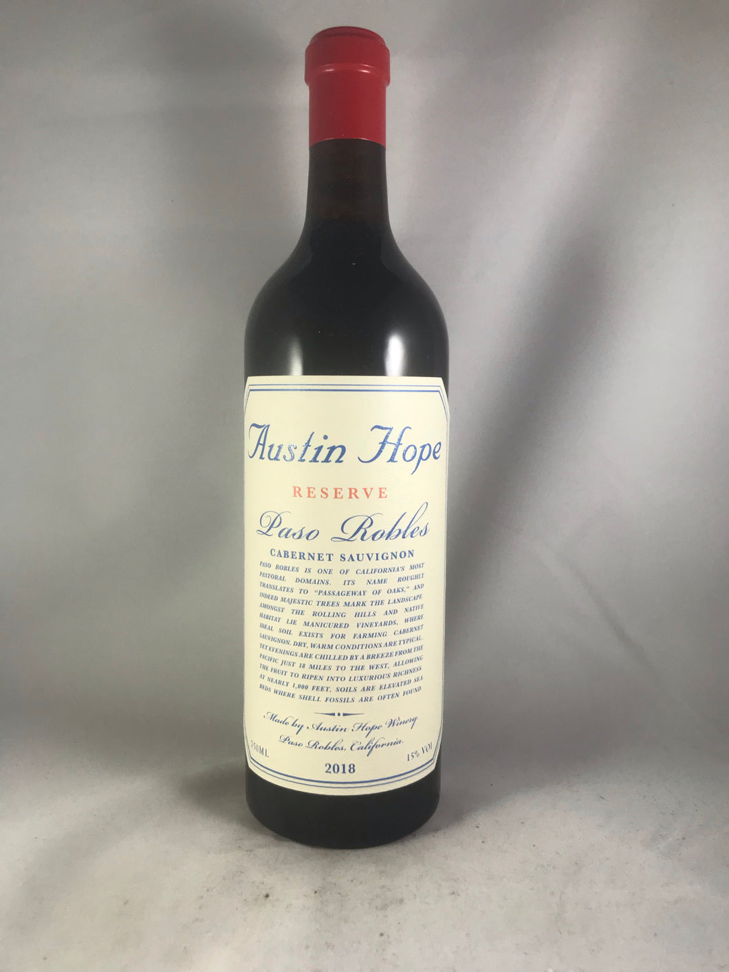 Austin Hope Reserve Cabernet Sauvignon 2020, Paso Robles, CA